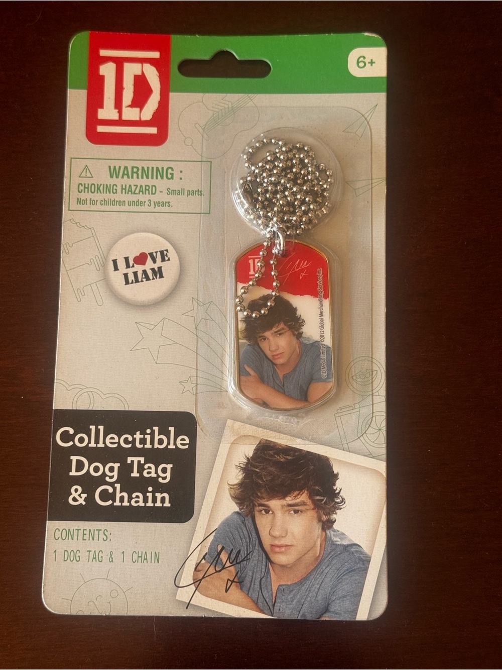 1D One Direction I love Liam dog tag necklace